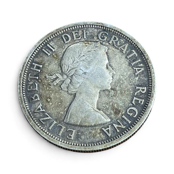 1953 Canadian Silver Dollar Voyageur Coin - Circulated .800 Silver