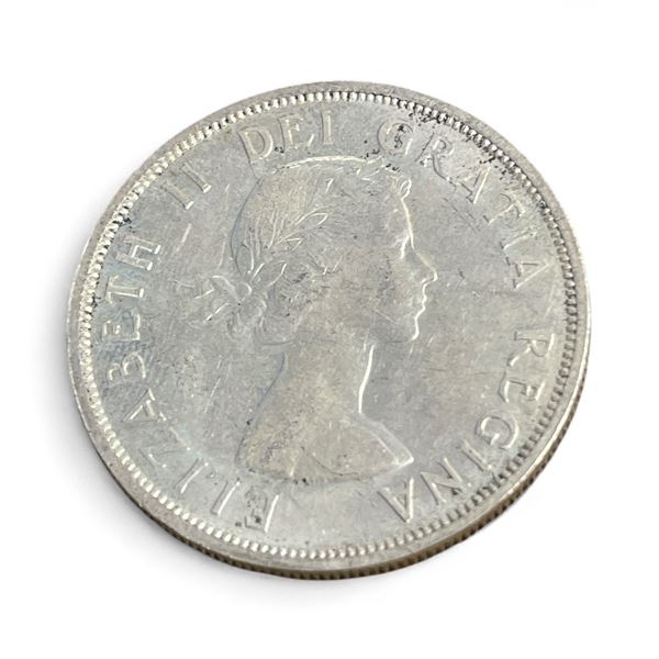 1958 Canadian Silver Dollar Totem Coin - Circulated .800 Silver