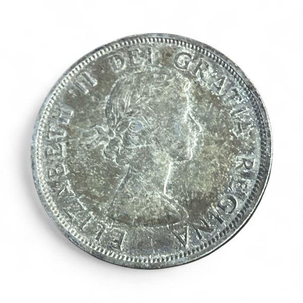 1959 Canadian Silver Dollar Voyageur Coin - Circulated .800 Silver