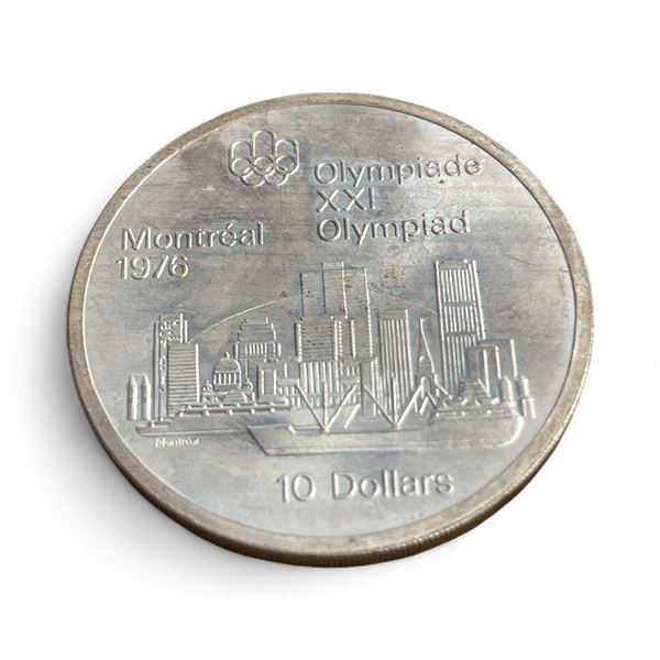 1976  Montreal Olympics .925 Silver $10 "Montral City" Coin - Minted in 1973 - Circulated