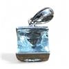 Image 1 : 10 KT White Gold Blue Topaz Pendant - Topaz is 7.5 mm x 7.5 mm