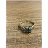 Image 3 : Two 10 KT  Gold Diamond & Emerald  Rings- Size 4 1/2 - Total weight including gemstones: 2.7 grams