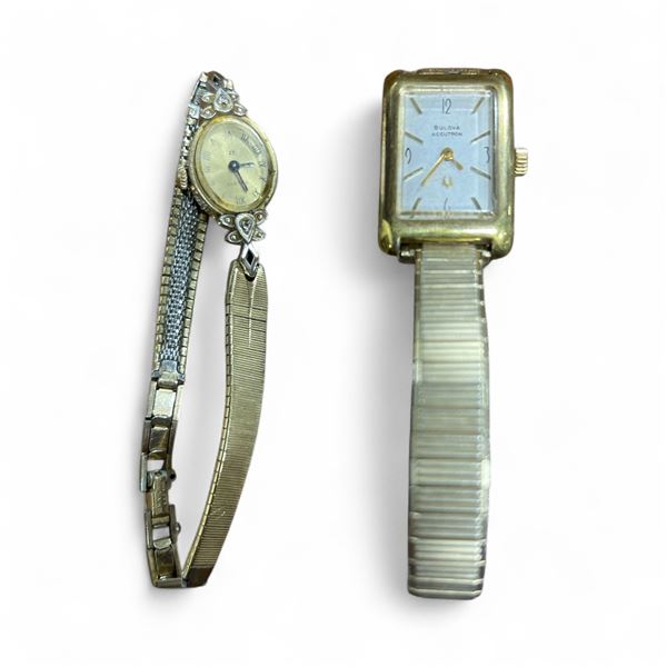 2 Vintage Ladies Bulova Gold Plated Wrist Watches