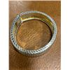 Image 2 : Vintage Italian Sterling Silver Bracelet with Safety Catch - 7.5" Long x .75" wide. Weight: 29 grams