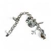 Image 1 : 8" Sterling Silver Charm Bracelet with 6 Sterling Charms - Total weight: 30 grams