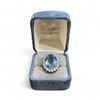 Image 1 : Dramatic Sterling Silver Blue & Clear Crytal Dinner Ring - Size 7 - Face of ring is 19.8 mm x 2 4mm