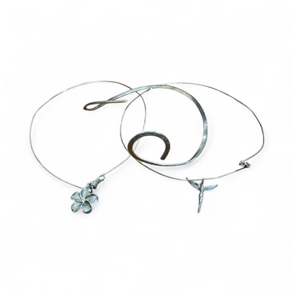 3 Vintage Sterling Silver  Necklaces - Total Weight 31 grams