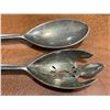 Image 2 : Pair of Vintage Silver Plated Salad Servers with Cobalt Glass in the Handles - 11" long