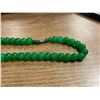 Image 2 : 26" Long Burmese Jade Necklace - Average bead size is 9.8mm - Magnetic Clasp