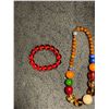 Image 3 : Handcrafted Large Bead Resin Necklace & 3 Bracelets - beads range from 9mm to 24mm