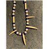 Image 2 : Vintage Bear Claw Carved Bone & Bead Necklace by the Six Nations Band with Canadian Government Certi