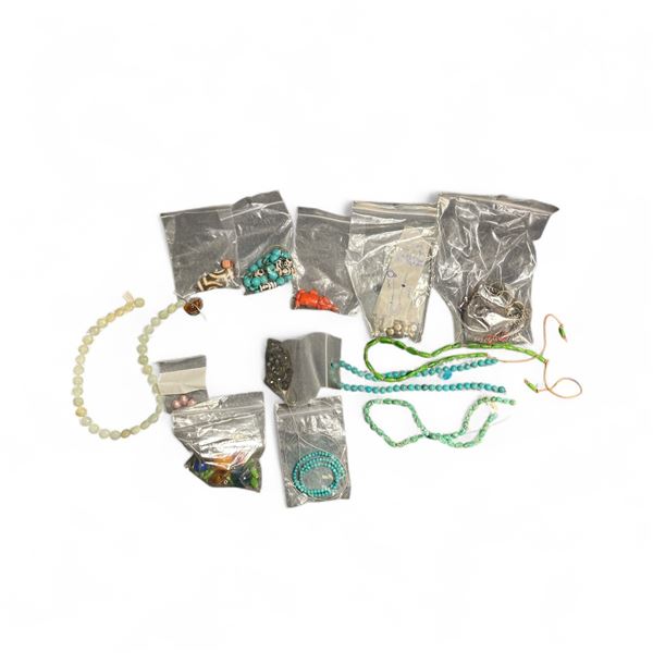 Lot of Beads and Other Materials for Jewelry Making