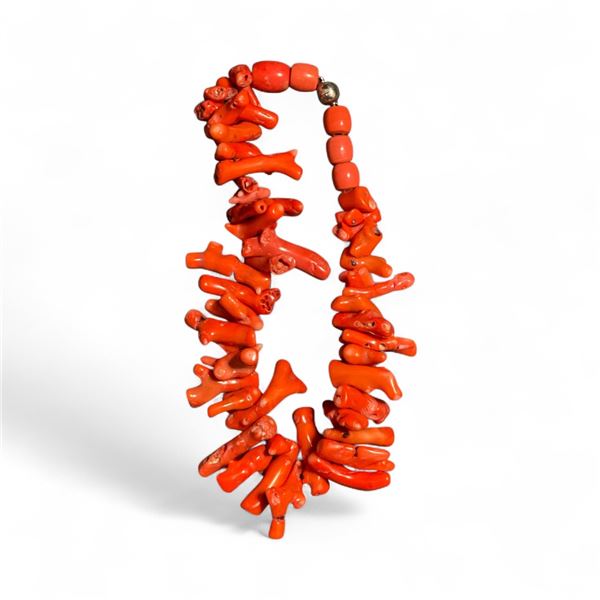16" Coral Necklace from South China - 2" wide - Magnetic Clasp