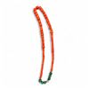 Image 1 : 38" Coral and Jade Bead Necklace - Largest bead diameter is 14.5mm