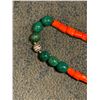Image 2 : 38" Coral and Jade Bead Necklace - Largest bead diameter is 14.5mm