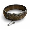 Image 1 : 1950s Sterling Silver Hinged Bangle Bracelet - 3/4" Wide - Weight: 31 grams