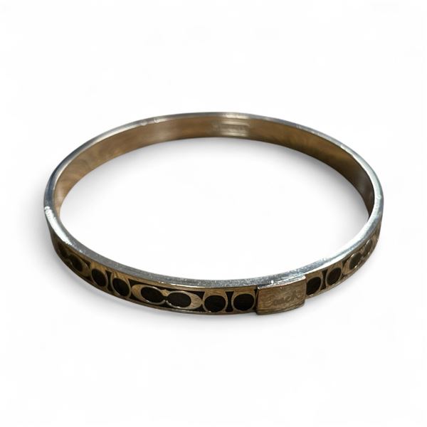 Enameled Coach Logo Bangle Bracelet - Stamped "Coach" inside and on outer cameo