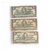 Image 1 : 3 x 1937 Bank of Canada One Dollar Bank Notes - 2 Gordon/Towers (NL and JM Series) 1 Coyne/Towers ZM