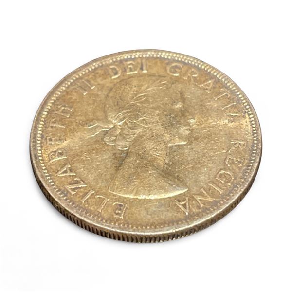 1958 Canadian Silver Totem "Death" Dollar - .800 Silver - Circulated