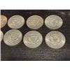 Image 3 : 9 x 1968 & 1 1964 USA Kennedy Half Dollar Coins - 40% Silver - Circulated