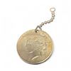 Image 1 : 1926 USA Peace Dollar Coin - Pierced for a keychain - .900 Silver - No mint mark