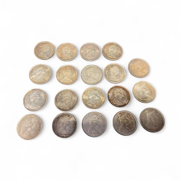 17 Canadian 1967 Centennial Quarters - Mix of 50% and 80% Silver - Circulated