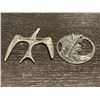 Image 2 : 2 Vintage Sterling Silver Pendant/Brooches - The round brooch is 1.75"  diameter and the bird is 2" 