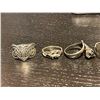 Image 2 : 7 Sterling Silver Rings - Variety of styles and sizes - Total weight: 25 grams