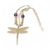 Image 1 : Vintage Sterling Silver & Amethyst Dragonfly Necklace - 2" x 2" pendant on a 19" chain. Total weight