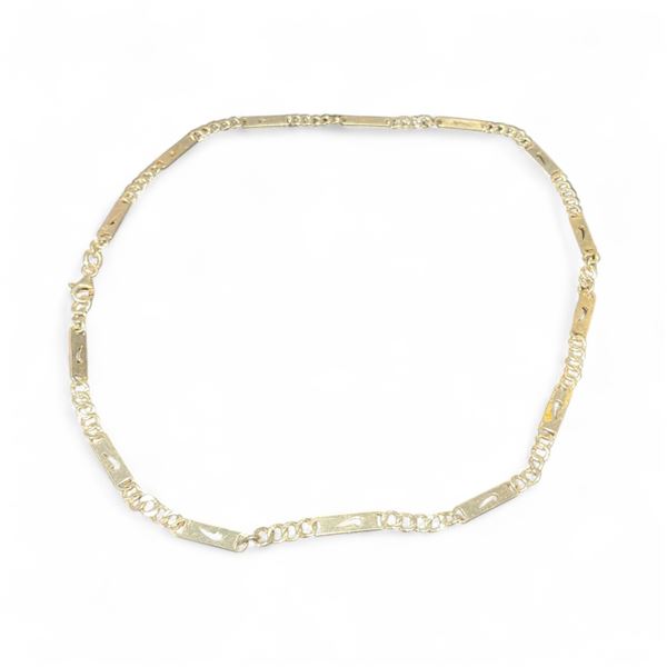 18" Sterling Silver Neck Chain with Nike Swoop on the Flat Stations  4.7 mm wide - Weight: 16 grams