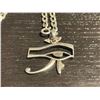 Image 2 : .925 Silver "Eye of Horus" Pendant Necklace  - 3.8 mm wide 20" chain - Weight: 16  grams