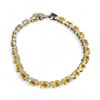 Image 1 : 7.5" Sterling Silver Citrine Crystal Tennis Bracelet - 22 Gemstones - 5 mm wide with box safety clas