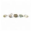Image 1 : 5 Sterling Silver & Gemstone Rings - Variety of styles and sizes - Total weight including gems: 21 g