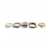 Image 1 : 5 Sterling Silver & Gemstone Rings - Variety of styles and sizes - Total weight including gems: 27 g