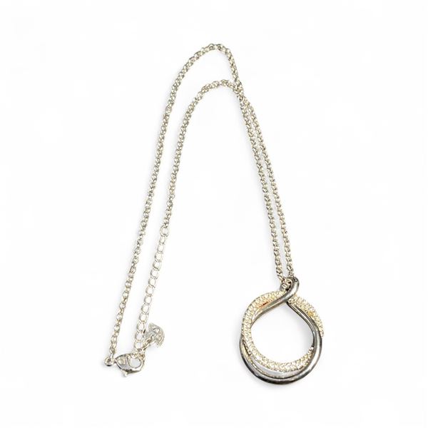 Swarovski Crystal Pendant Necklace - Swarovski Swan on the chain - 1" diameter pendant on an 18" cha