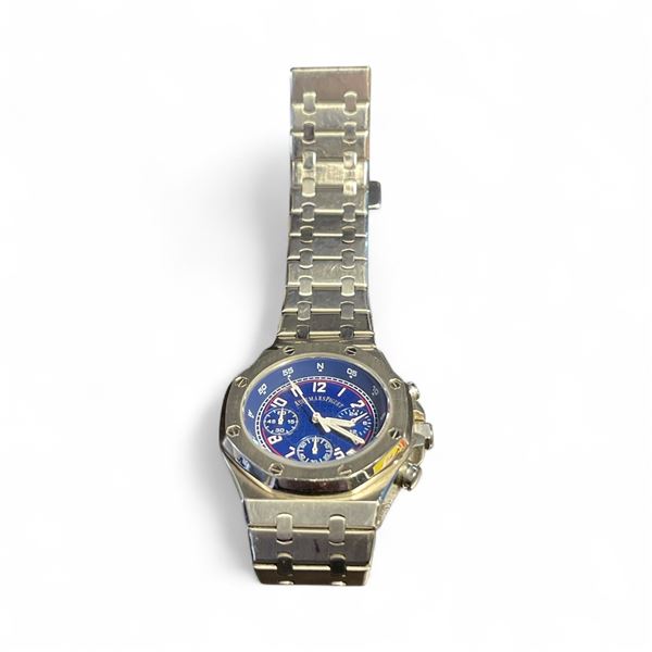 Audemars Piguet Replica Stainless Steel Chronograph Watch with Blue Dial - No box - Gently Used