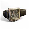 Image 1 : Men's Monaco Heuer Square Face Wrist Watch with Skeleton Back - 37.9 mm face - Model: MV045198 - Bla