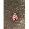 Image 2 : 10KT Yellow Gold Ruby & Diamond Pendant - 6 Diamond and 13 Rubies - 12mm diameter - Total weight inc