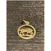 Image 2 : 10KT Yellow Gold "Taurus" Astrological Pendant - 17mm diameter - Weight: 3 grams