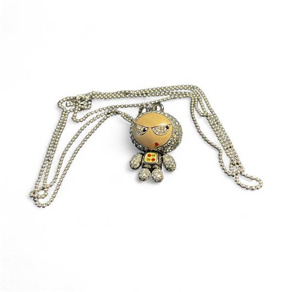 Rare Swarovski "Elvis" Pendant on 36" Chain- Swarovski Swan Tag on Chain