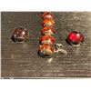 Image 2 : Antique Amber Bracelet & Earrings Set in Sterling Silver - 8" Bracelet with box clasp & safety chain
