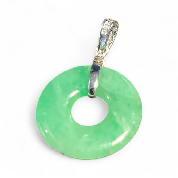 14KT Jade Pendant - Pendant is 19mm wide