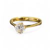 Image 1 : 14KT Gold Zirconia Solitaire Ring - Size 6.5 - Gemstone is 5.7mm diameter - Total weight including g