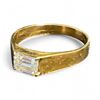 Image 1 : 9KT Gold and Crystal Ring - Size 8 - Band is 4.8mm wide - Total weight including stone: 2 grams