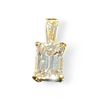 Image 1 : 14KT Gold White Topaz Pendant - Emerald cut stone is 4.9mm x 7mm - Total weight including gemstone: