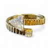 Image 1 : 14KT Gold Cubic Zirconia Ring - Size 5. Band width is 2.6mm. Total weight including gems: 1 gram