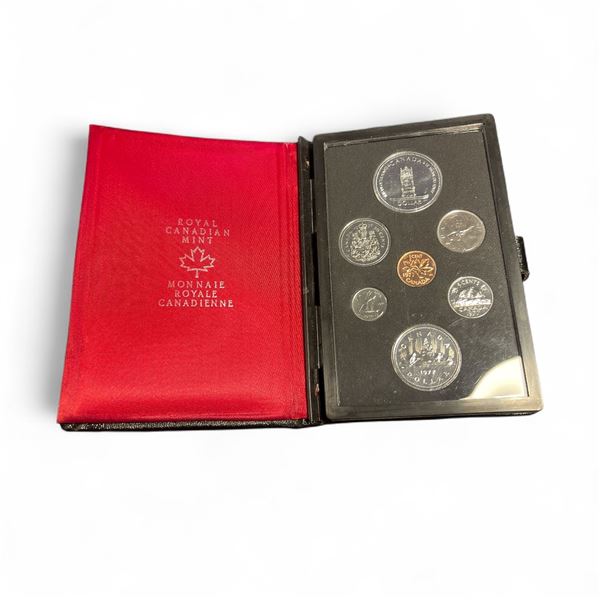 1977 Canadian Double Dollar  Coin Set  - "Throne of the Senate" Dollar is .500 Silver - Sealed in Or