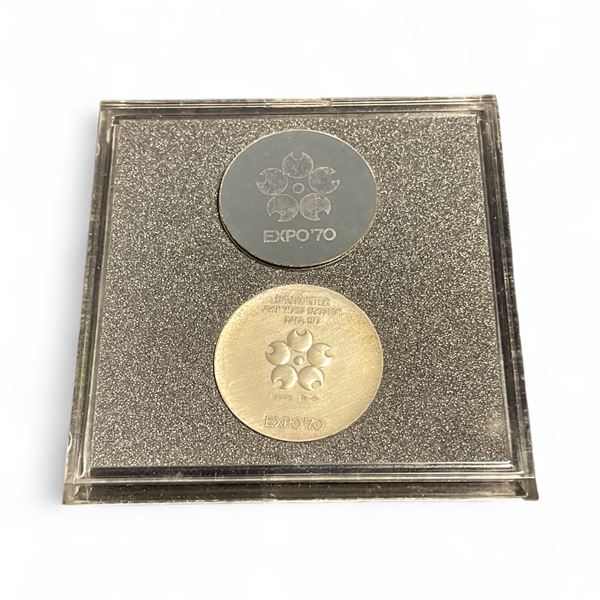 .925 Silver Osaka Japan Expo '70 Medallion in Original Case and Outer Box - Weight: 18.5 grams