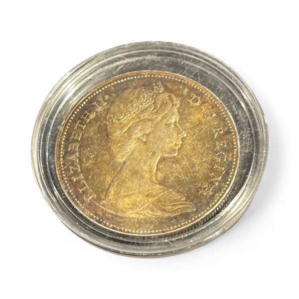 1966 Canadian  Silver Dollar Coin - .800 Silver - Circulated - In a capsule