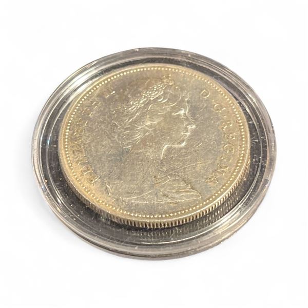 1966 Canadian  Silver Dollar Coin - .800 Silver - Circulated - In a capsule